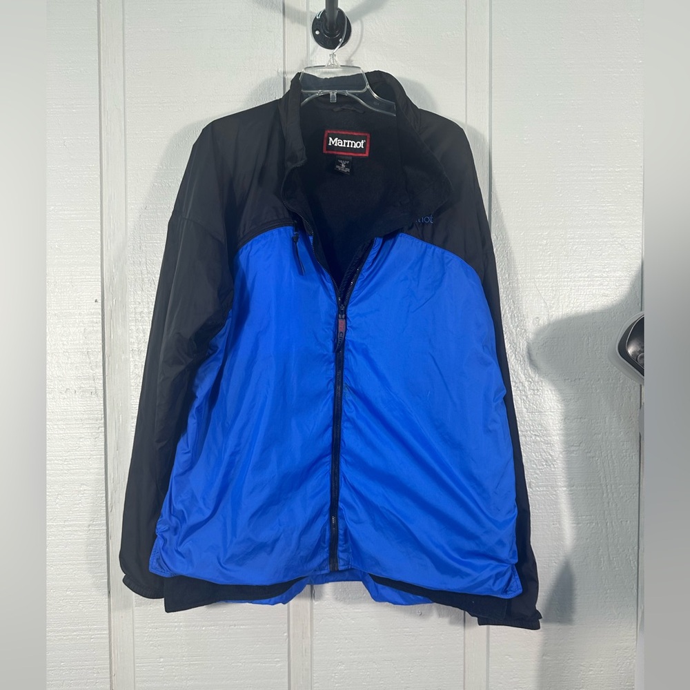 Marmot Blue and Black Lined Windbreaker Size XL EUC